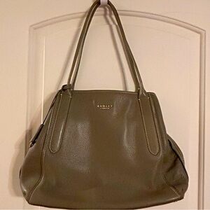 Radley London Baylis Olive Green Medium Leather Tote Satchel Bag